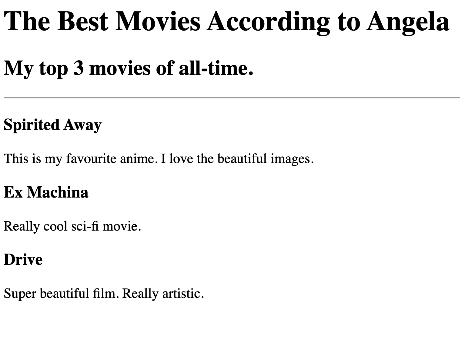 movie ranking project